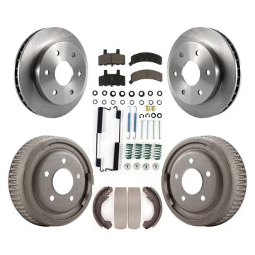 Front Rear Disc Brake Rotors Ceramic Pads And Drum Kit (7Pc) For GMC Yukon 4WD K8C-102372