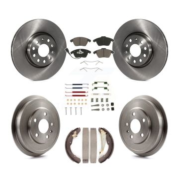 Front Rear Brake Rotor Ceramic Pad & Drum Kit (7Pc) For Volkswagen Jetta rear brakes K8C-102381