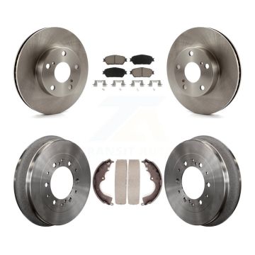 Front Rear Brake Rotors Ceramic Pad Drum Kit For 2015 Toyota Tacoma 4WD With 5 Lug Wheels K8C-102415