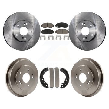 Front Rear Disc Brake Rotors Ceramic Pads And Drum Kit For Honda Civic Accord K8C-102426