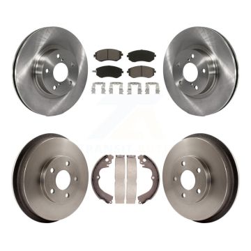 Front Rear Brake Rotors Ceramic Pad & Drum Kit For 2002-2003 Subaru Impreza Outback RS TS K8C-102429