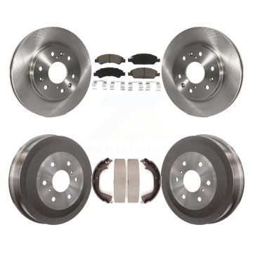 Front Rear Disc Brake Rotors Ceramic Pad Drum Kit For GMC Sierra 1500 Chevrolet Silverado K8C-102475