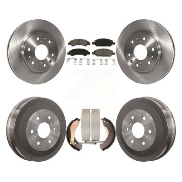 Front Rear Brake Rotors Ceramic Pad Drum Kit For 2009 Chevrolet Silverado 1500 GMC Sierra K8C-102479