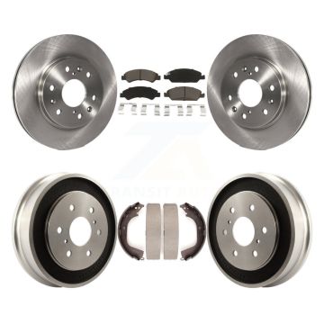 Front Rear Brake Rotors Ceramic Pad Drum Kit For 2008 Chevrolet Silverado 1500 GMC Sierra K8C-102480