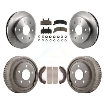 Front Rear Disc Brake Rotors Ceramic Pads And Drum Kit For GMC Yukon 4WD K8C-102489