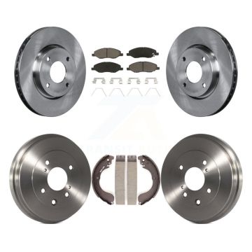 Front Rear Disc Brake Rotors Ceramic Pads And Drum Kit For 2008 Nissan Versa 4-Wheel ABS K8C-102500