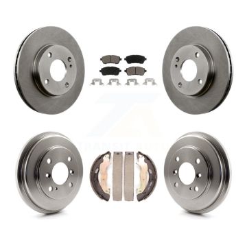 Front Rear Disc Brake Rotors Ceramic Pads And Drum Kit For Ford Fiesta K8C-102507