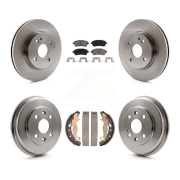 Front Rear Disc Brake Rotors Ceramic Pads And Drum Kit For 2011-2014 Mazda 2 K8C-102514