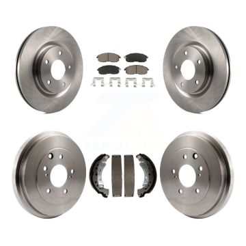Front Rear Disc Brake Rotor Ceramic Pad Drum Kit For 2017-2019 Nissan Sentra Turbocharged K8C-102516