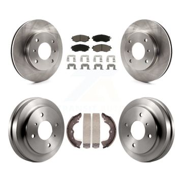 Front Rear Disc Brake Rotors Ceramic Pads And Drum Kit For 2002-2006 Nissan Sentra 1.8L K8C-102523