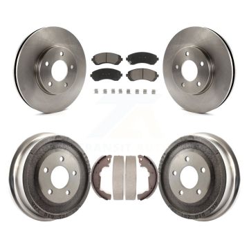 Front Rear Brake Rotor Ceramic Pad & Drum Kit For Pontiac Aztek AWD with rear brakes K8C-102527
