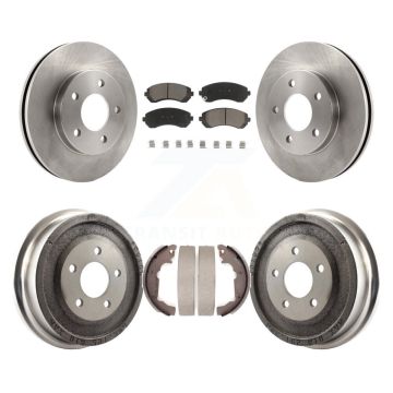 Front Rear Brake Rotor Ceramic Pad & Drum Kit For Pontiac Aztek FWD with rear brakes K8C-102528