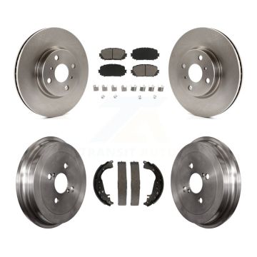 Front Rear Disc Brake Rotors Ceramic Pads And Drum Kit For 2012-2013 Toyota Yaris SE K8C-102542