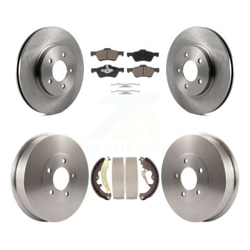 Front Rear Brake Rotor Ceramic Pad Drum Kit For Ford Escape Mazda Tribute Mercury Mariner K8C-102548