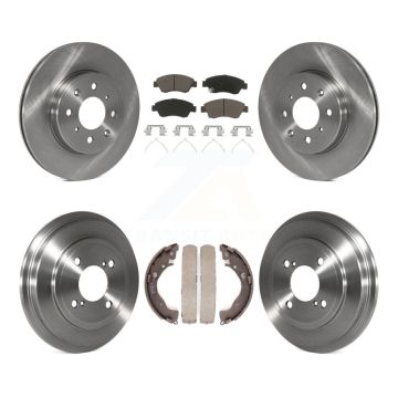 Front Rear Disc Brake Rotors Ceramic Pads And Drum Kit For 2015-2020 Honda Fit K8C-102564