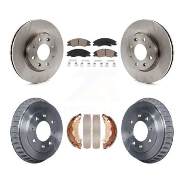 Front Rear Disc Brake Rotors Ceramic Pads And Drum Kit For 2007-2009 Kia Spectra K8C-102577
