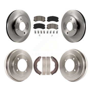 Front Rear Disc Brake Rotors Ceramic Pads And Drum Kit For Mitsubishi Lancer K8C-102581