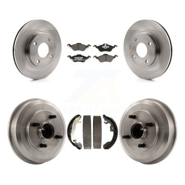Front Rear Disc Brake Rotors Ceramic Pad & Drum Kit For Ford Focus Wheel Bearing Included K8C-102590