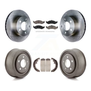 Front Rear Disc Brake Rotors Ceramic Pads And Drum Kit For Jeep TJ K8C-102612