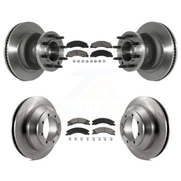 Front Rear Disc Brake Rotors And Ceramic Pads Kit For Ford E-350 Super Duty Econoline K8C-102617