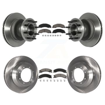 Front Rear Brake Rotors Ceramic Pad Kit For 2009-2010 Ford E-450 Super Duty DIESEL engine K8C-102620