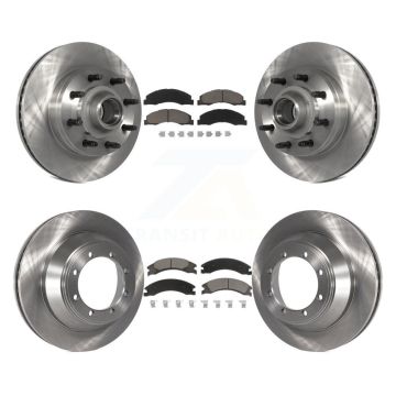 Front Rear Brake Rotors Ceramic Pad Kit For Ford E-450 Super Duty With Single Wheels K8C-102621