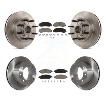 Front Rear Disc Brake Rotor Ceramic Pad Kit For 2005-2007 Ford F-350 Super Duty F-250 RWD K8C-102629