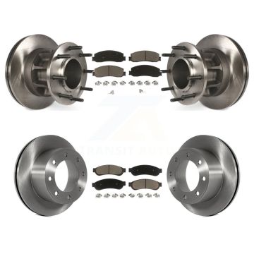 Front Rear Brake Rotors & Ceramic Pad Kit For Ford F-250 Super Duty With Dual Wheels K8C-102636