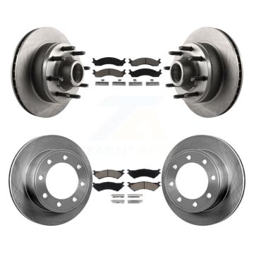 Front Rear Brake Rotor And Ceramic Pad Kit For Ford E-350 Super Duty E-250 Econoline Club K8C-102642