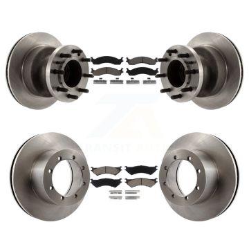 Front Rear Disc Brake Rotors And Ceramic Pads Kit For Ford E-350 Super Duty K8C-102644
