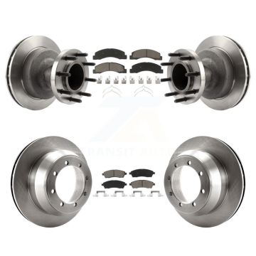 Front Rear Disc Brake Rotors And Ceramic Pads Kit For Ford F-350 Super Duty K8C-102649