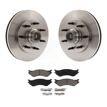 Front Disc Brake Rotors Hub Assembly And Ceramic Pad Kit For Ford F-150 F-250 HD Heritage K8C-102673
