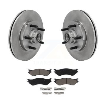 Front Disc Brake Rotors Hub Assembly And Ceramic Pads Kit For Ford F-150 Heritage RWD K8C-102675