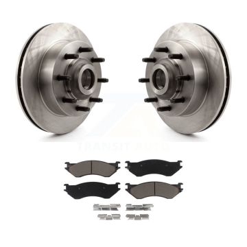 Front Disc Brake Rotors Hub Ceramic Pad Kit For 1999 Dodge Ram 1500 Van With 4000 Lb Axle K8C-102677