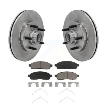 Front Disc Brake Rotors Hub And Ceramic Pad Kit For 2004 Ford F-150 RWD With 5 Lug Wheels K8C-102692