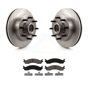 Front Disc Brake Rotors Hub And Ceramic Pads Kit For Dodge Ram 2500 3500 Van B3500 B2500 K8C-102694