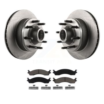 Front Brake Rotors & Ceramic Pad Kit For Ford E-350 Super Duty E-250 Econoline Club Wagon K8C-102695