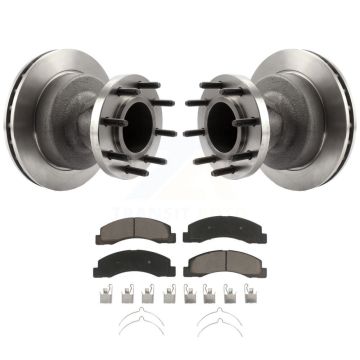 Front Disc Brake Rotors Hub Assembly And Ceramic Pads Kit For Ford F-350 Super Duty K8C-102709