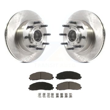 Front Disc Brake Rotors Hub Assembly And Ceramic Pads Kit For Ford F-350 Super Duty F-250 K8C-102715