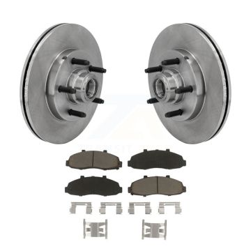 Front Disc Brake Rotors Hub Assembly And Ceramic Pads Kit For 2002-2003 Lincoln Blackwood K8C-102719