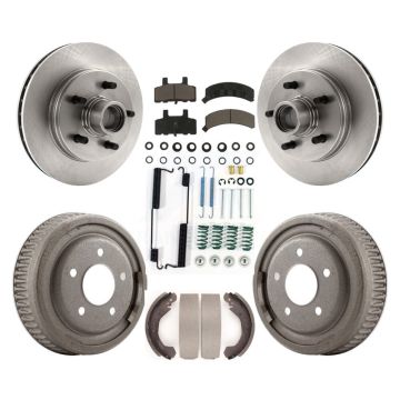 Front Rear Disc Brake Rotors Ceramic Pad Drum Kit (7Pc) For 1988-1991 C1500 Chevrolet GMC K8C-102723