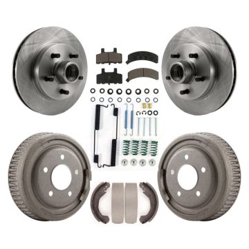 Front Rear Disc Brake Rotors Hub Assembly Ceramic Pads And Drum Kit (7Pc) For GMC Yukon K8C-102724