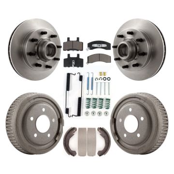 Front Rear Brake Rotors Ceramic Pad & Drum Kit (7Pc) For GMC Yukon RWD with DIESEL engine K8C-102726