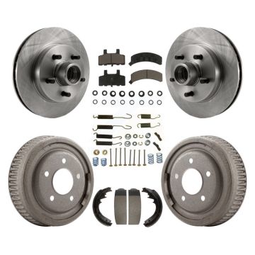Front Rear Brake Rotor Ceramic Pad Drum Kit (7Pc) For 95-97 GMC Yukon RWD with GAS engine K8C-102727
