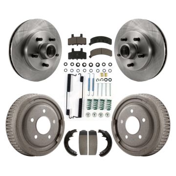 Front Rear Brake Rotor Ceramic Pad Drum Kit (7Pc) For Chevrolet C1500 Suburban GAS engine K8C-102730