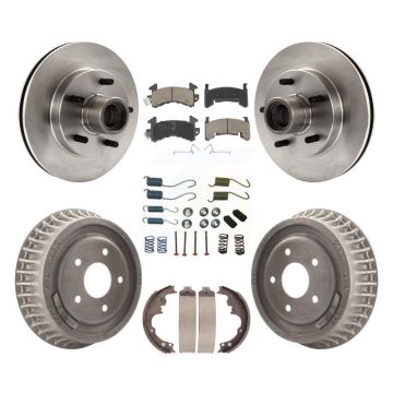 Front Rear Brake Rotor Hub Ceramic Pad Drum Kit (7Pc) For Chevrolet S10 GMC Sonoma Blazer K8C-102742