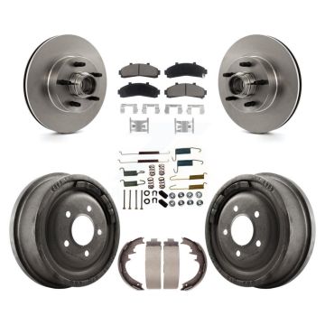 Front Rear Brake Rotors Ceramic Pad Drum Kit (7Pc) For Ford Ranger With 10" Diameter K8C-102746