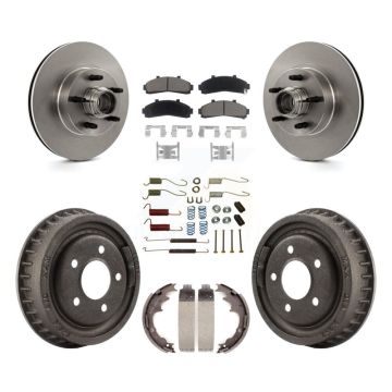 Front Rear Brake Rotor Ceramic Pad & Drum Kit (7Pc) For Ford Ranger With 9" Diameter K8C-102747