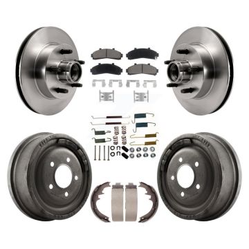 Front Rear Brake Rotor Ceramic Pad Drum Kit (7Pc) For Ford Ranger Mazda B4000 B3000 B2500 K8C-102748