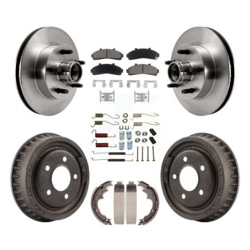 Front Rear Brake Rotor Ceramic Pad Drum Kit (7Pc) For Ford Ranger Mazda B4000 B3000 B2500 K8C-102749